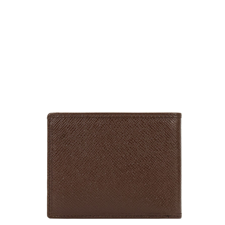 Croco-Texture Bifold Men's Wallet - Walnut