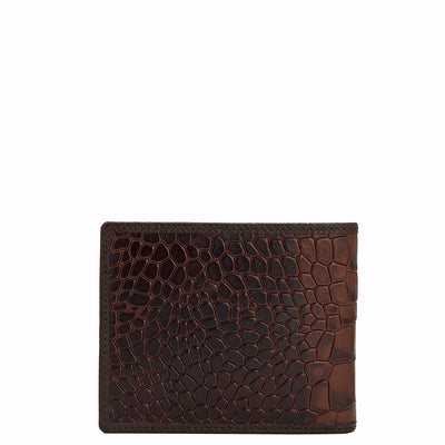 Croco Franzy Leather Mens Wallet - Brown