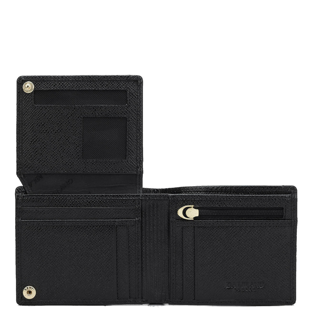 Croco Leather Mens Wallet - Black