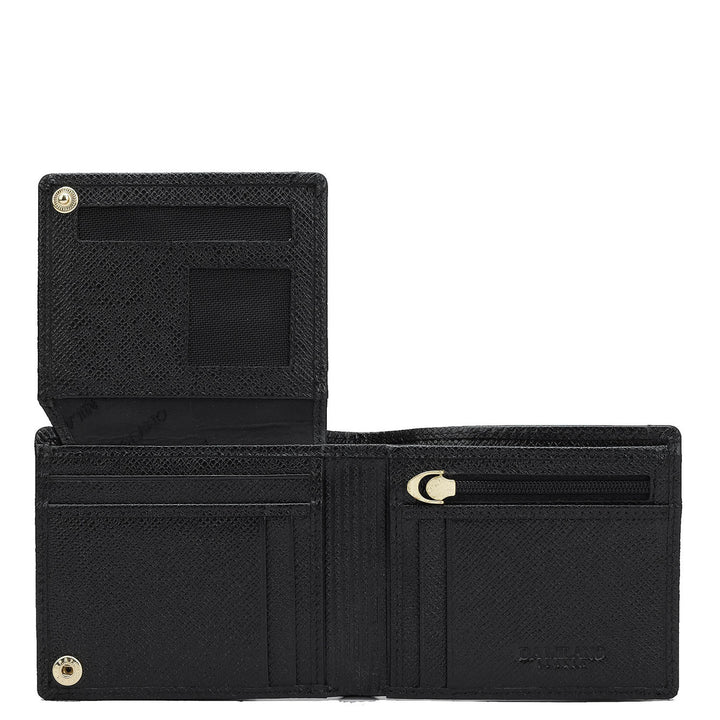 Croco Leather Mens Wallet - Black