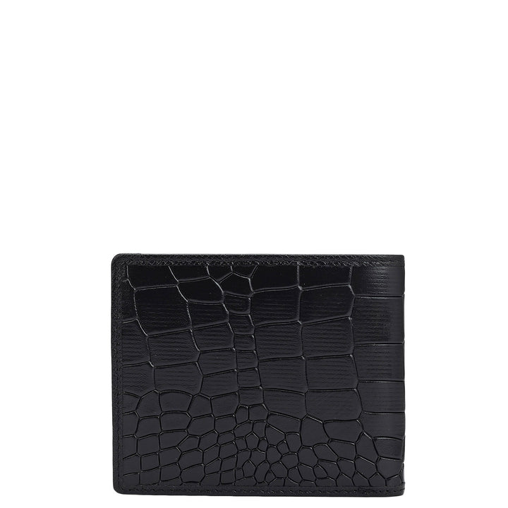 Croco Leather Mens Wallet - Black