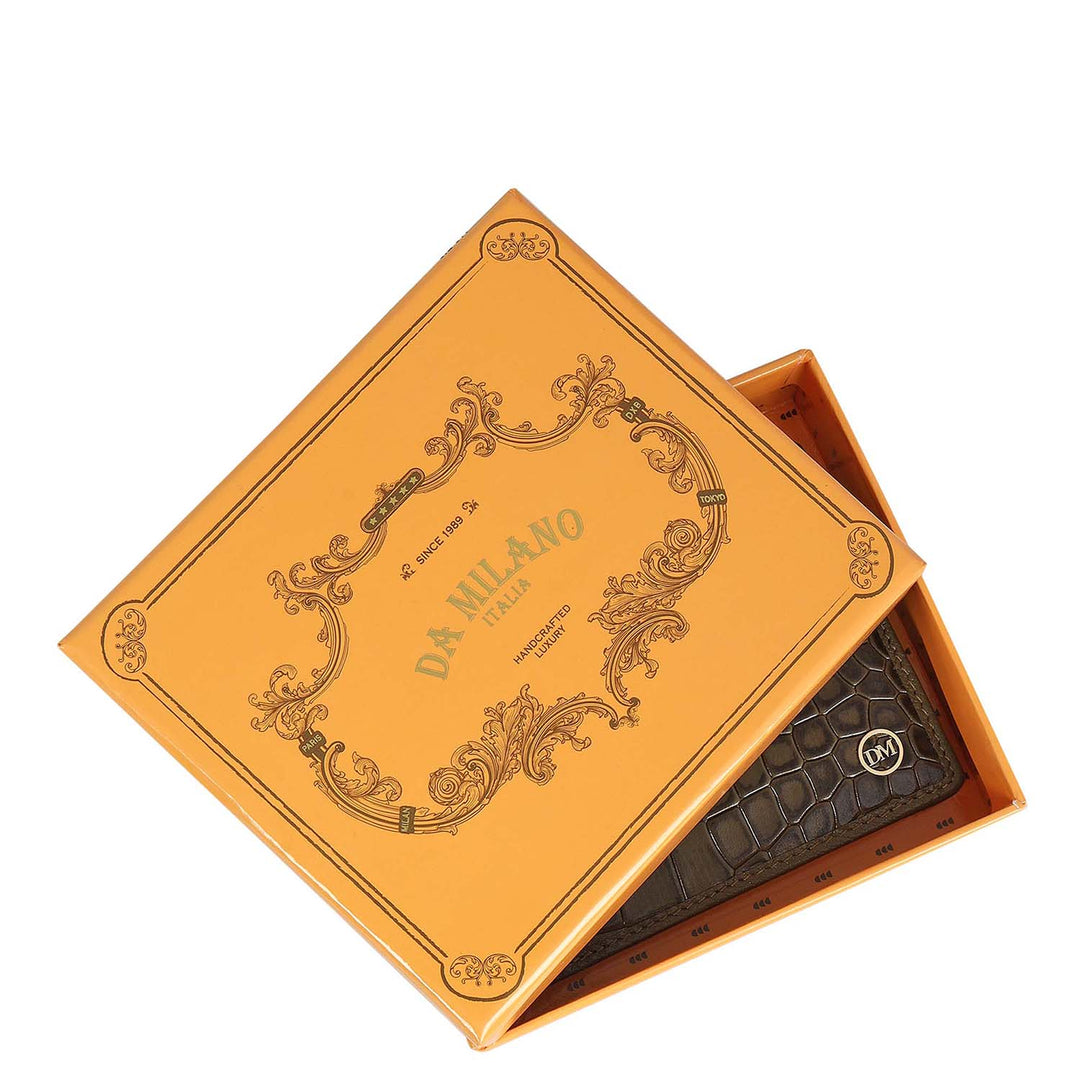 Military Green Bifold Leather Mens Wallet