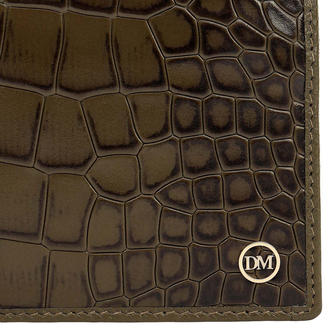 Military Green Bifold Leather Mens Wallet