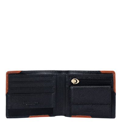 Franzy Leather Mens Wallet - Black & Rust