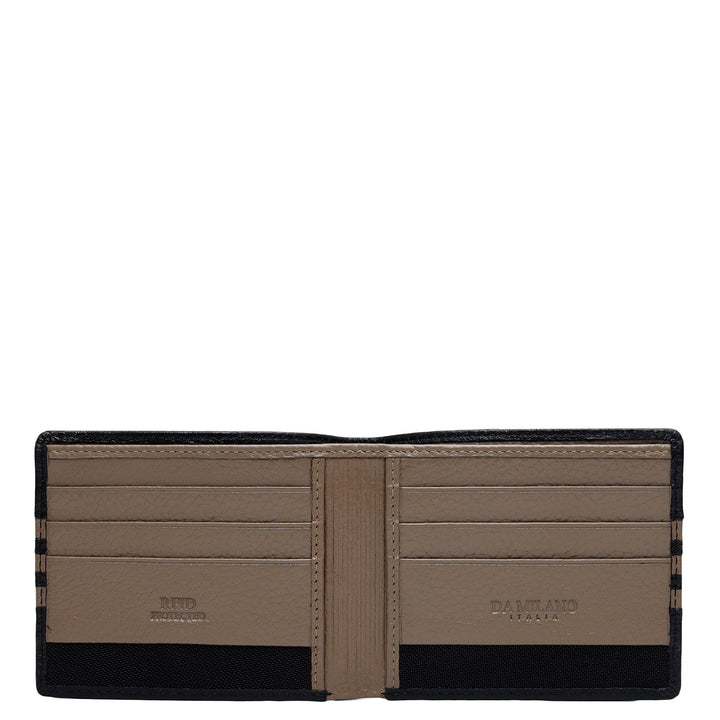 Black Bifold Leather Mens Wallet