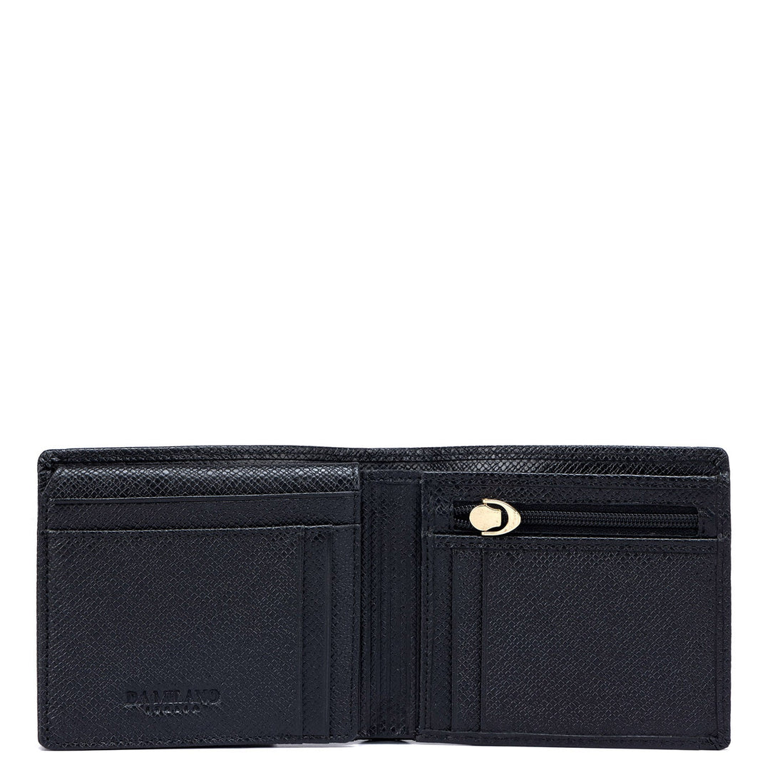 Black Bifold Leather Mens Wallet