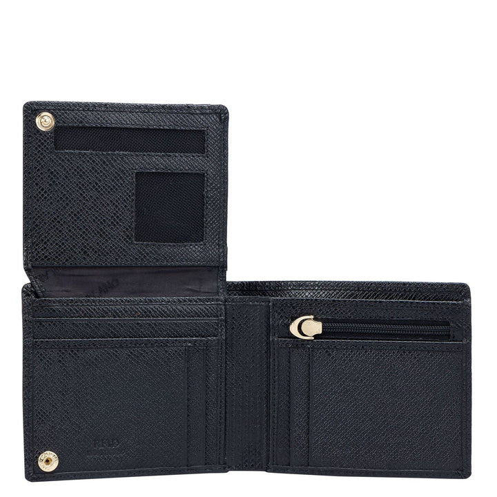 Black Bifold Leather Mens Wallet