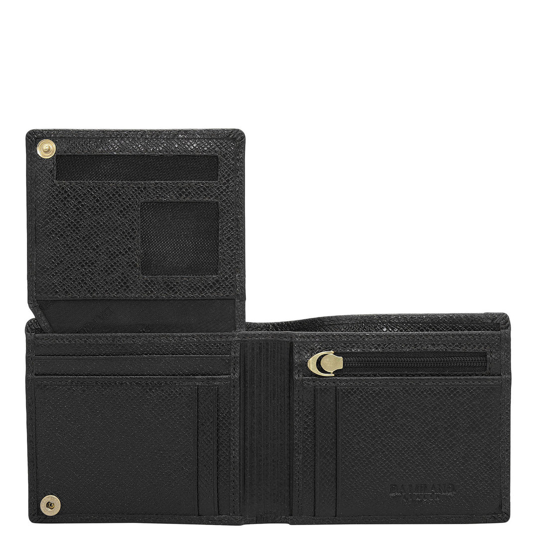 Black Bifold Leather Mens Wallet