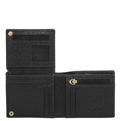 Black Bifold Leather Mens Wallet