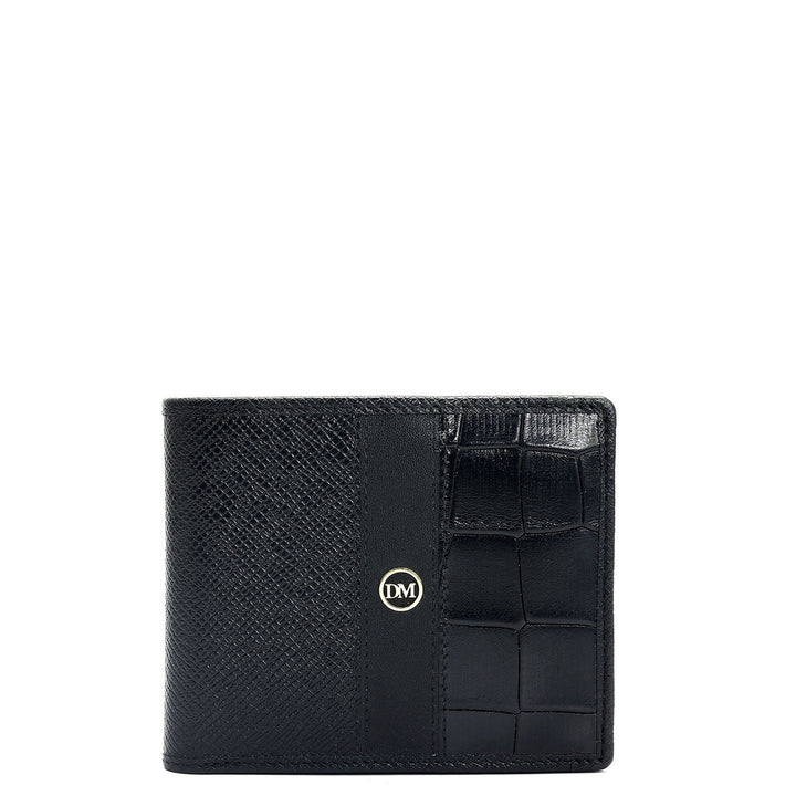 Franzy Croco Leather Mens Wallet - Black