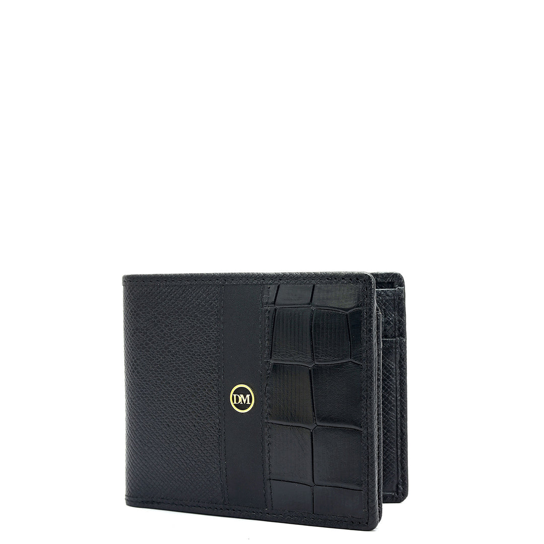 Franzy Croco Leather Mens Wallet - Black