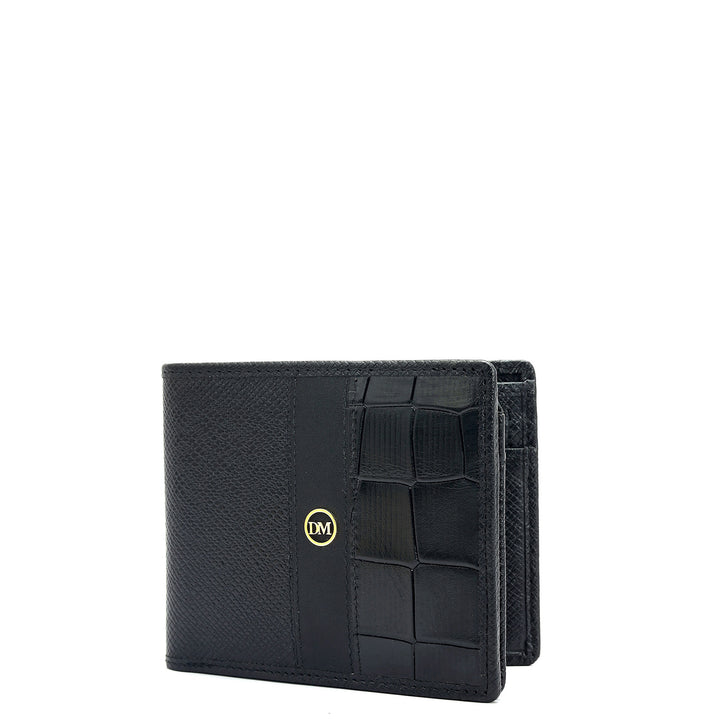 Franzy Croco Leather Mens Wallet - Black