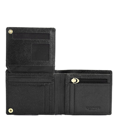 Franzy Croco Leather Mens Wallet - Black