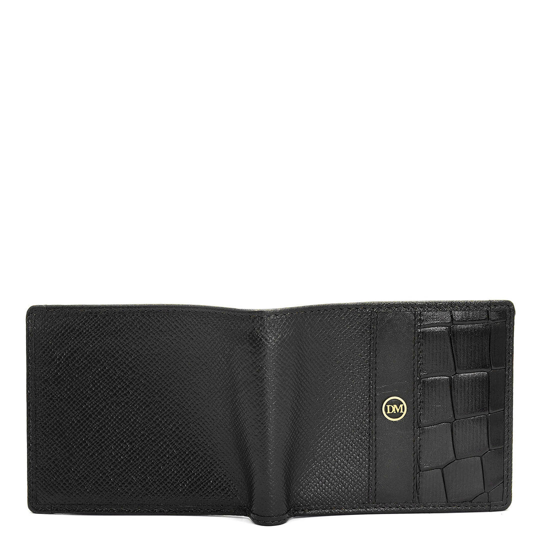Franzy Croco Leather Mens Wallet - Black
