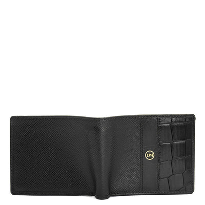 Franzy Croco Leather Mens Wallet - Black