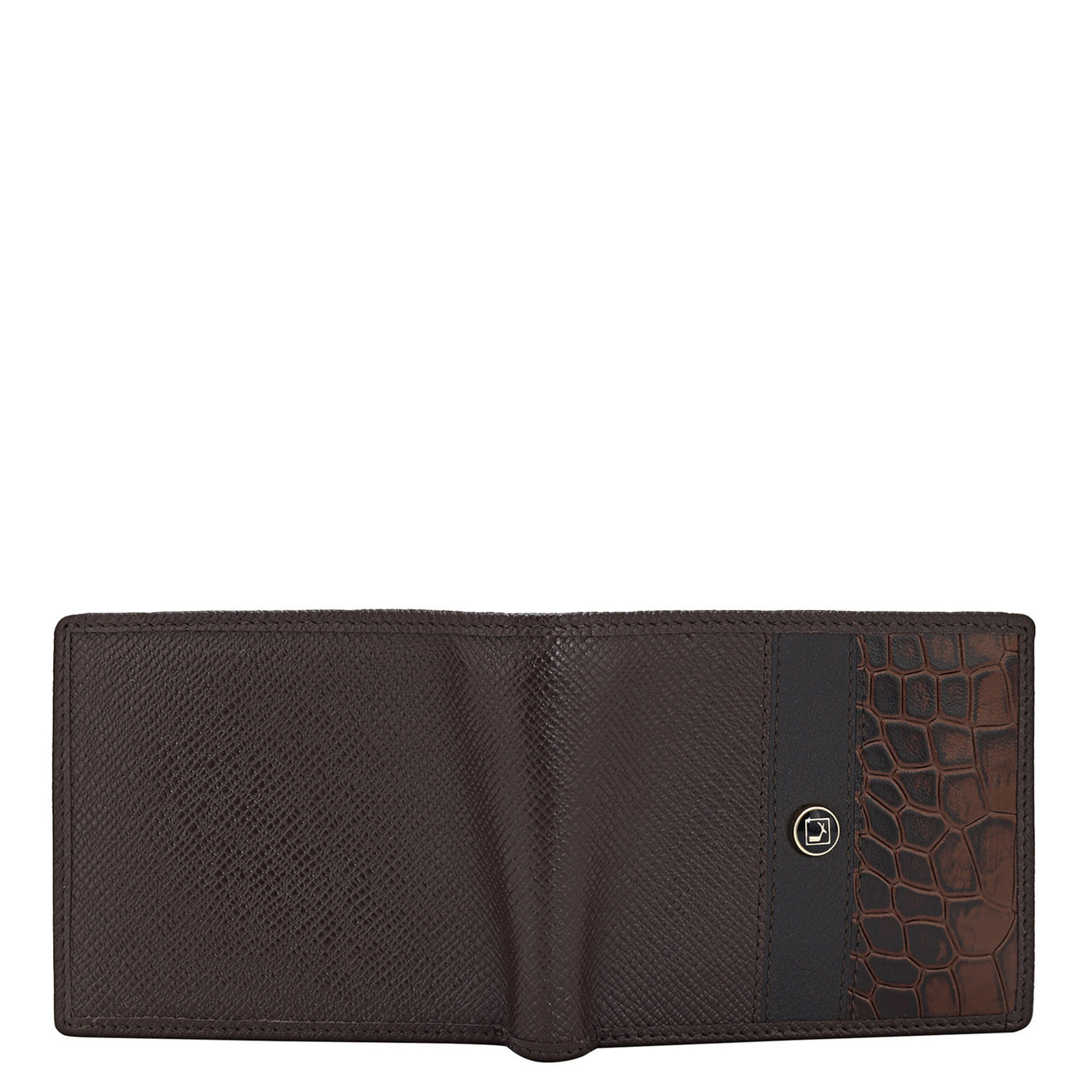 Franzy Croco Leather Mens Wallet - Chocolate