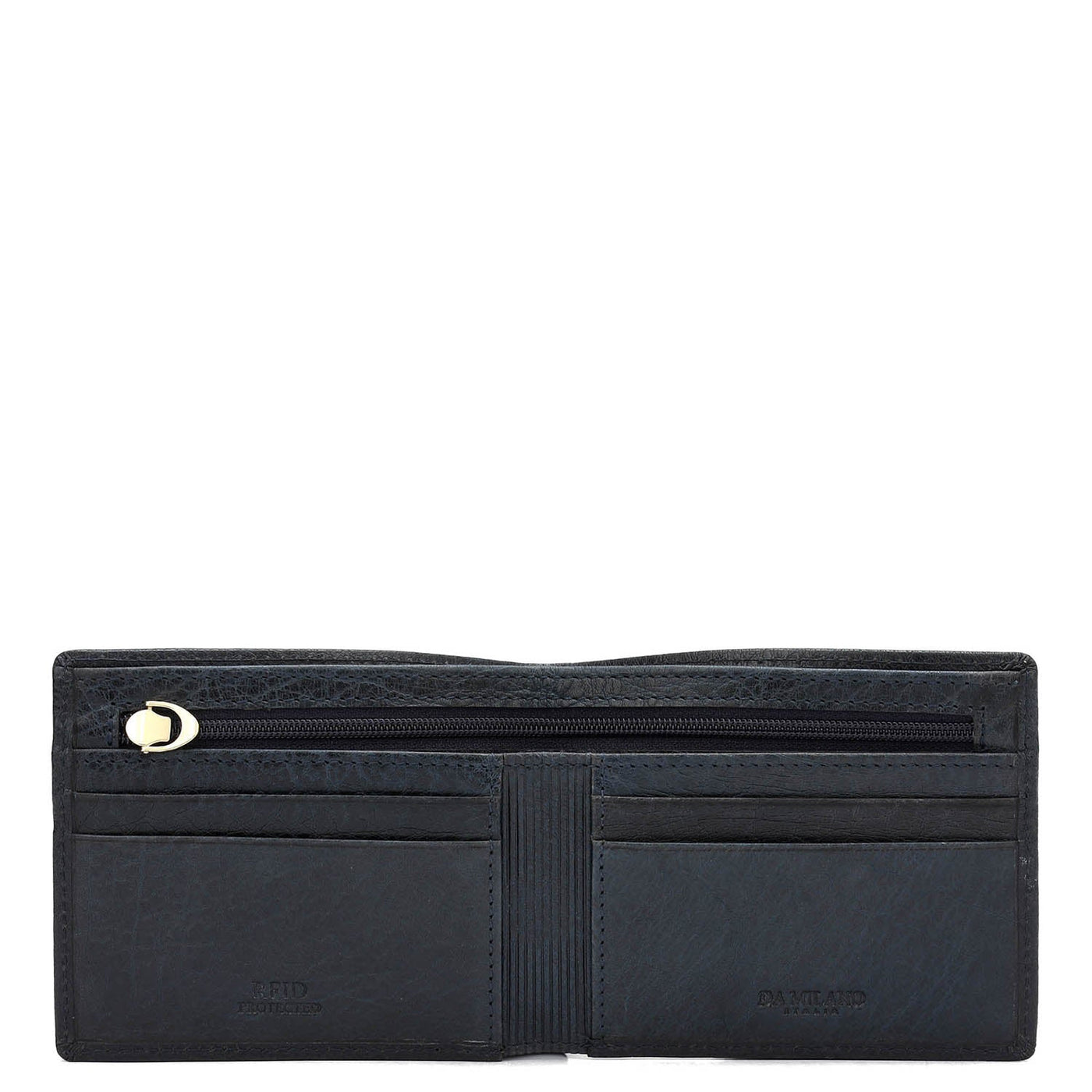 Dark Blue Bifold Leather Mens Wallet