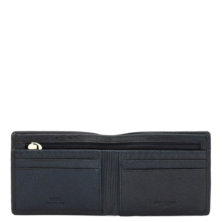 Navy Bifold Leather Mens Wallet