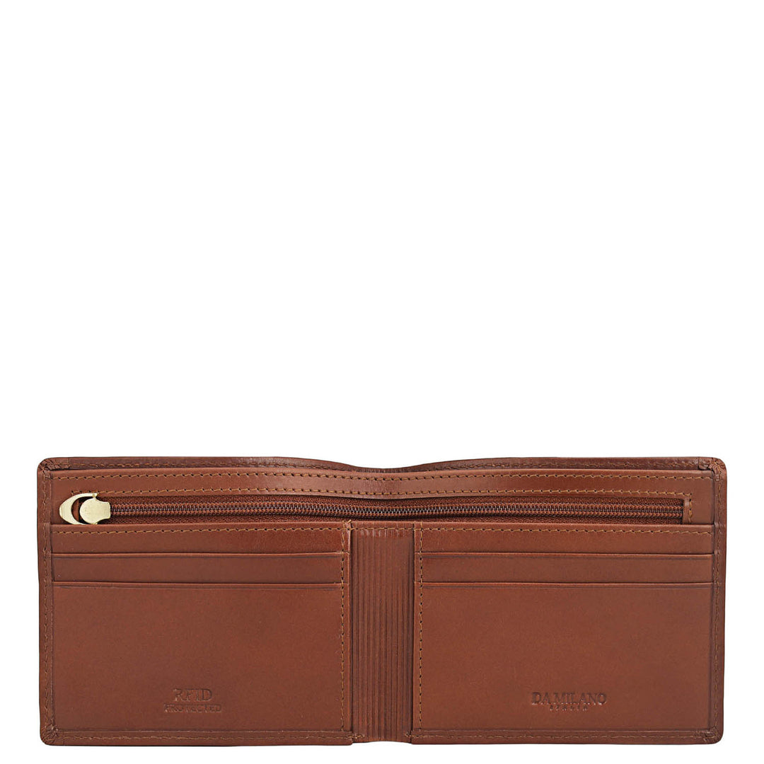 Cognac Bifold Leather Mens Wallet