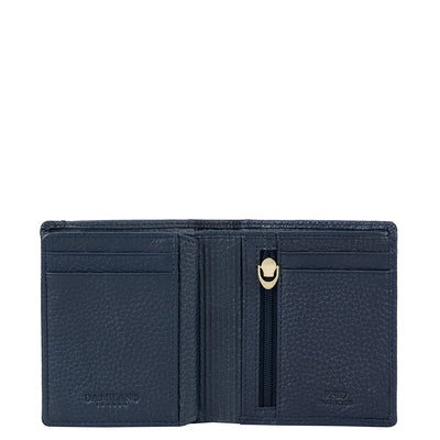 Wax Leather Mens Wallet - Navy