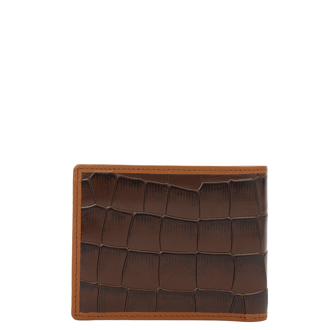Walnut Bifold Leather Mens Wallet