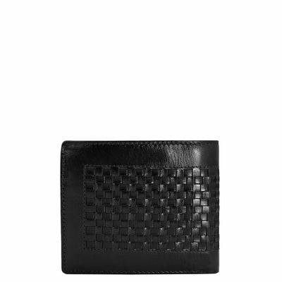 Mat Plain Leather Mens Wallet - Black