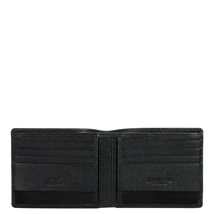 Black Bifold Leather Mens Wallet