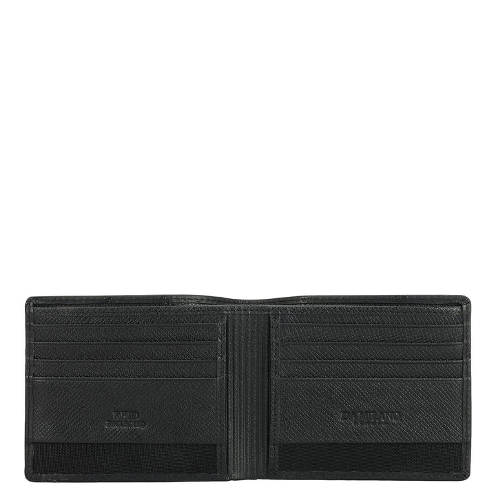 Black Bifold Leather Mens Wallet