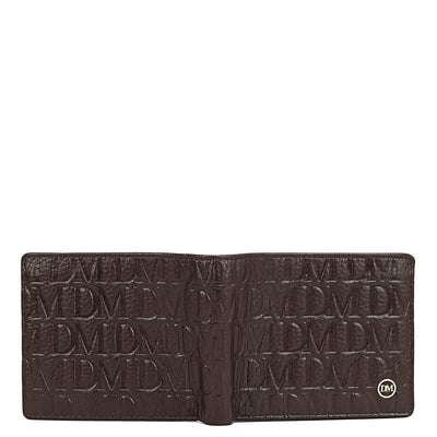 Monogram Leather Mens Wallet - Brown
