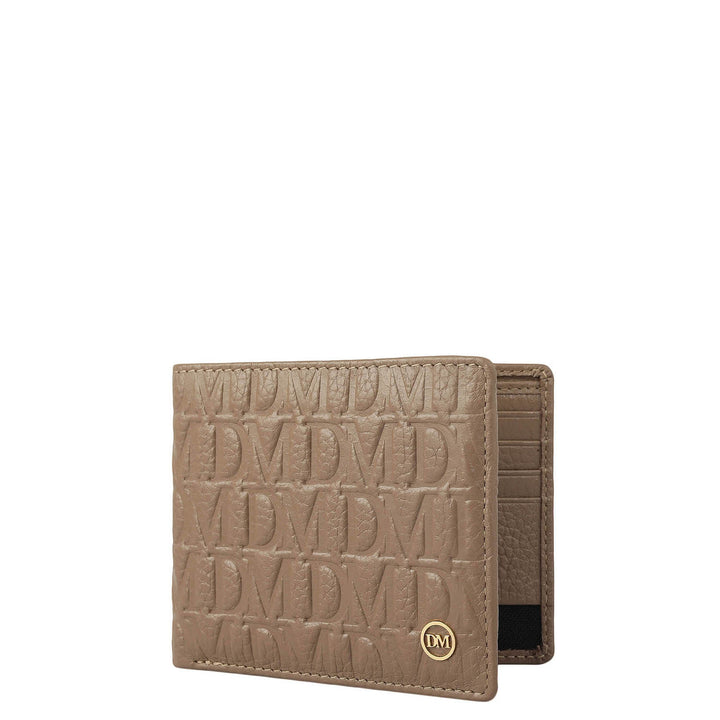 Greyish Taupe Bifold Leather Mens Wallet