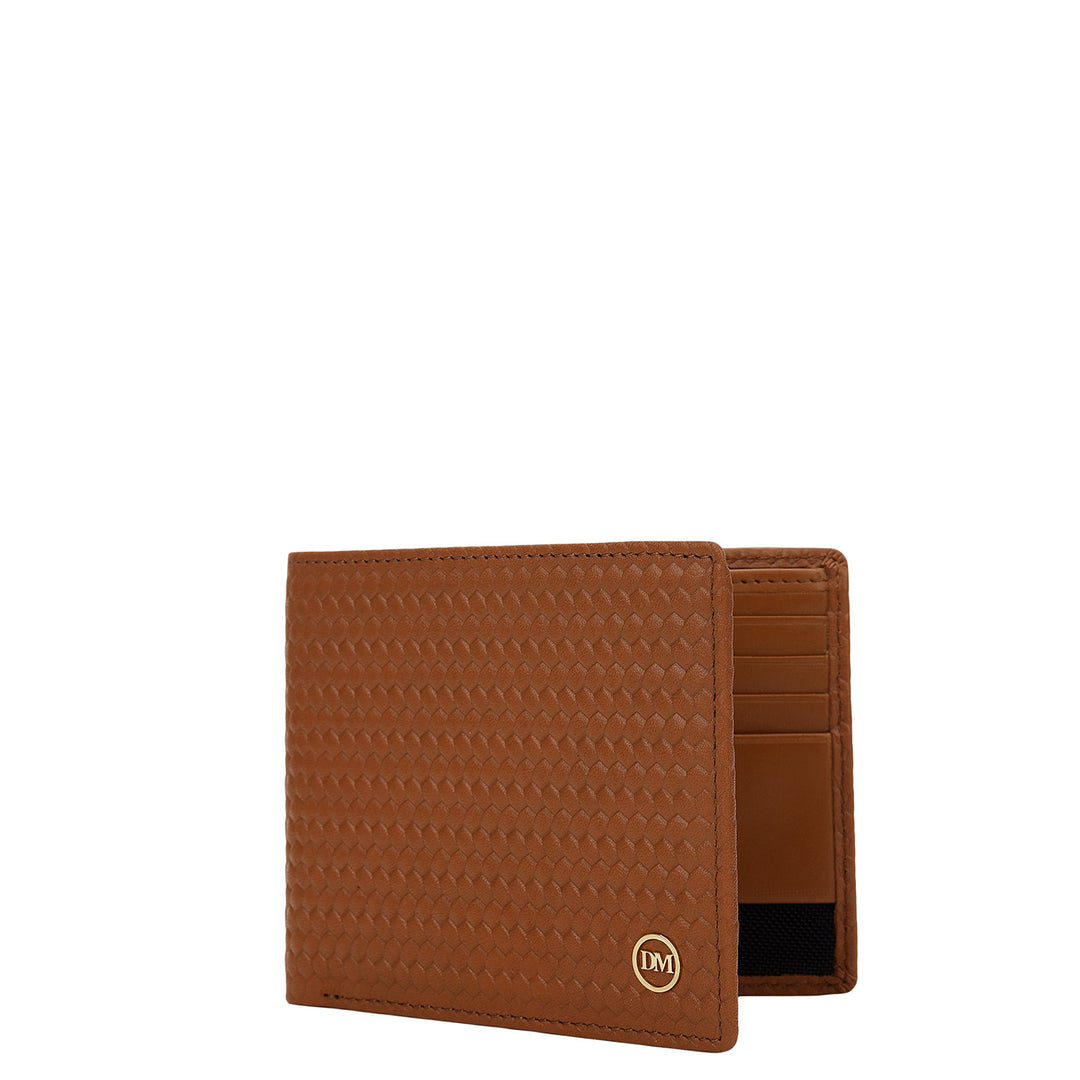 Emboss Bifold Men's Wallet - Cognac