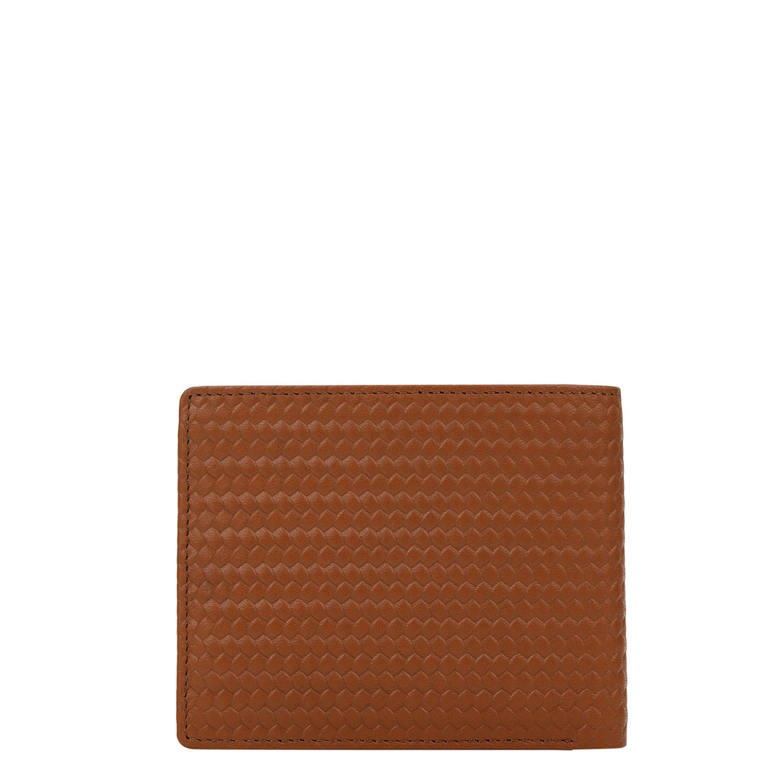 Emboss Bifold Men's Wallet - Cognac