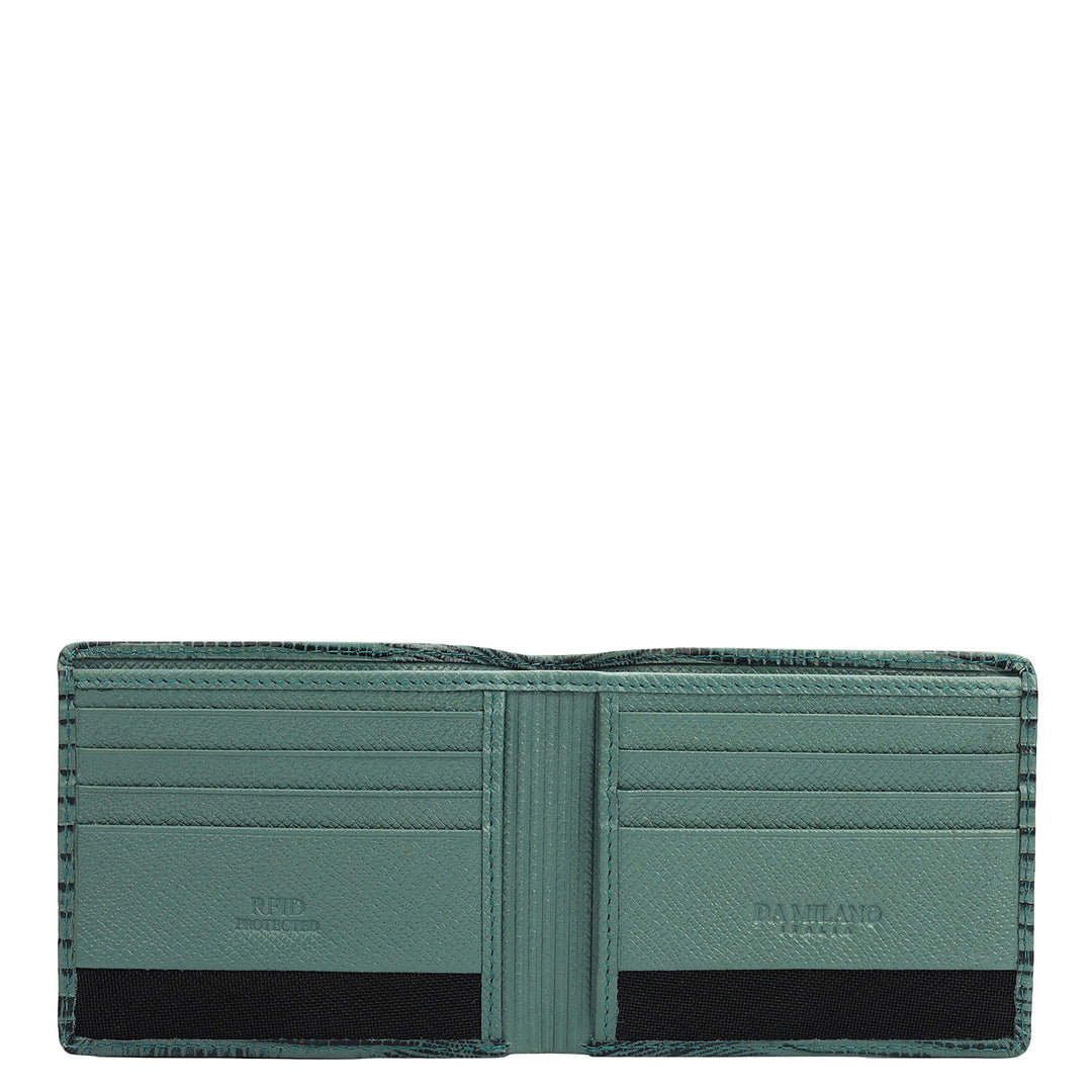 Green Bifold Leather Mens Wallet