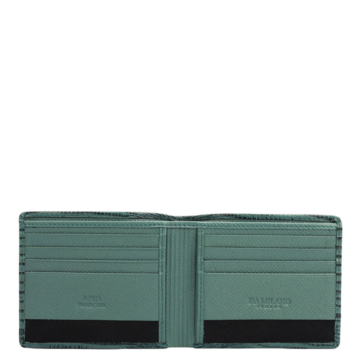 Green Bifold Leather Mens Wallet