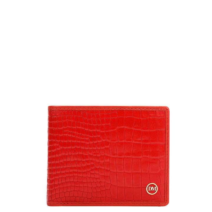 Red Bifold Leather Mens Wallet
