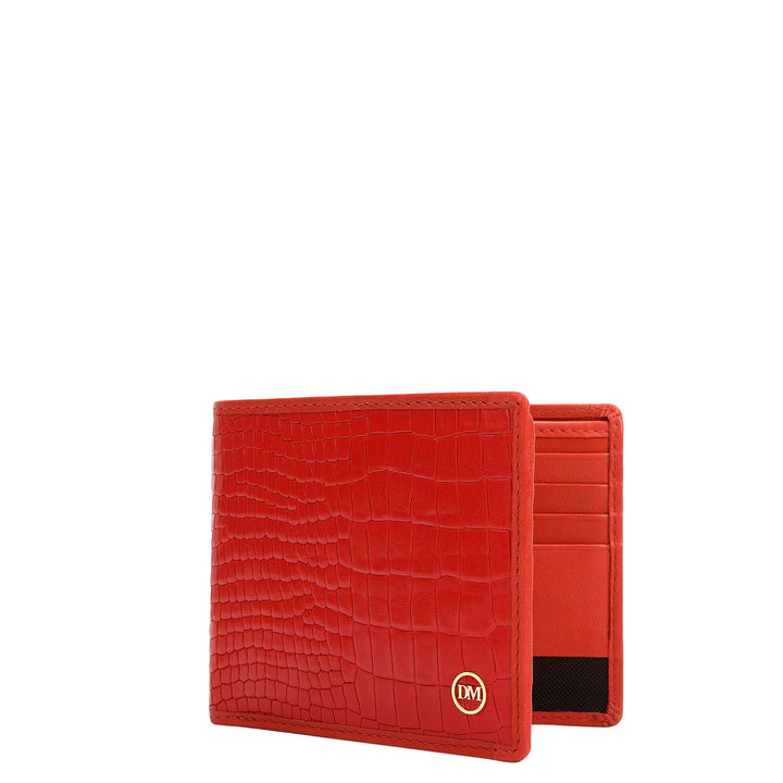 Red Bifold Leather Mens Wallet
