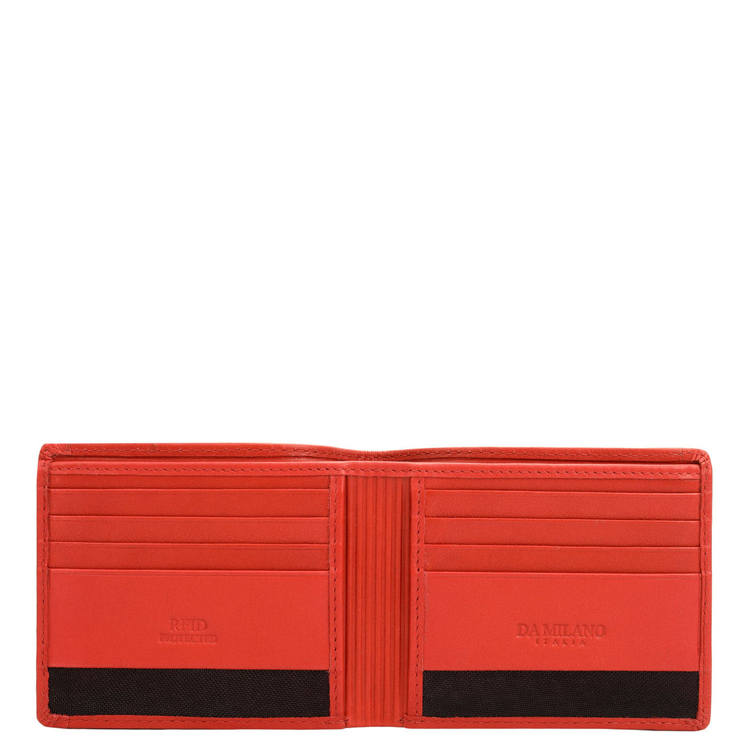 Red Bifold Leather Mens Wallet