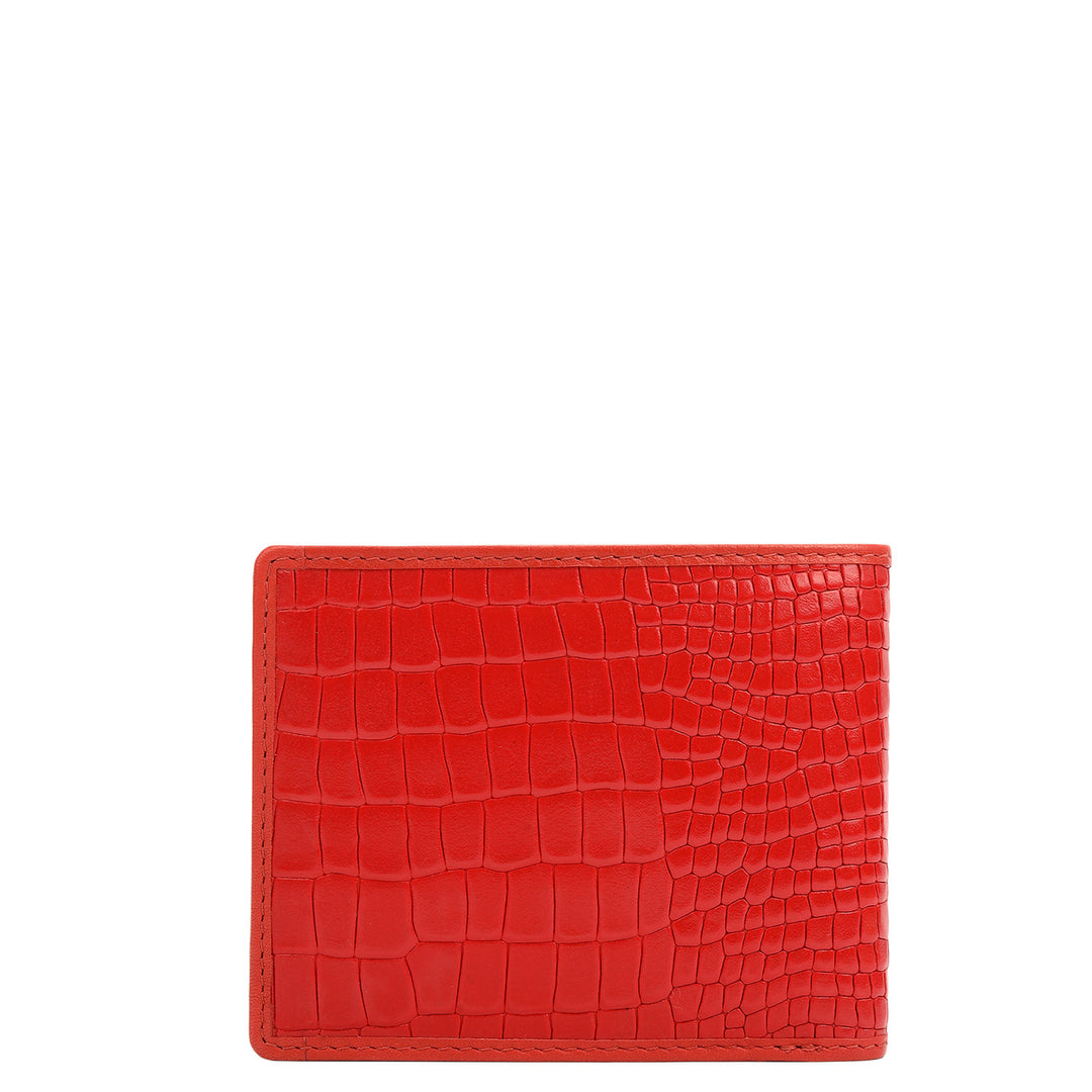 Red Bifold Leather Mens Wallet