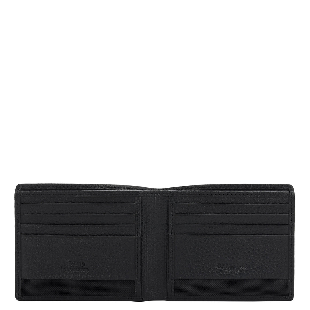 Black Bifold Leather Mens Wallet