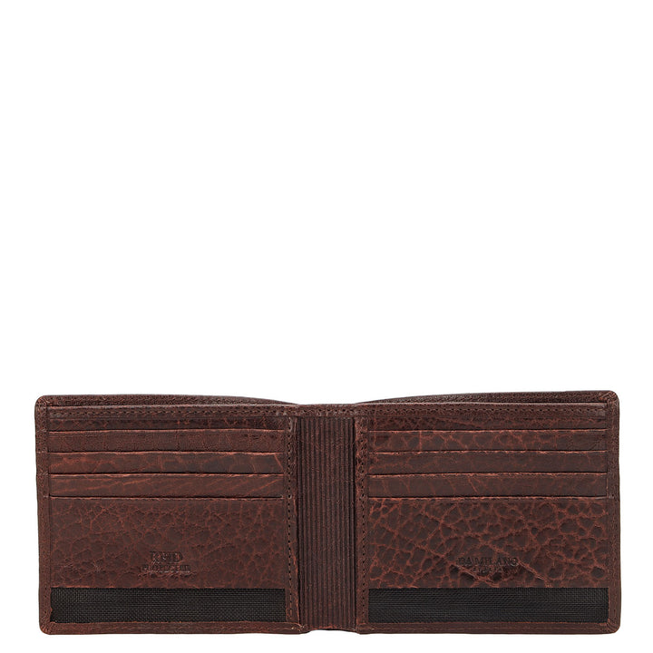 Burgundy Bifold Leather Mens Wallet
