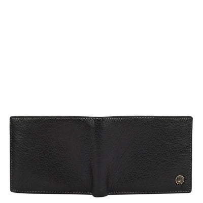 Elephant Pattern Leather Mens Wallet - Dark Blue