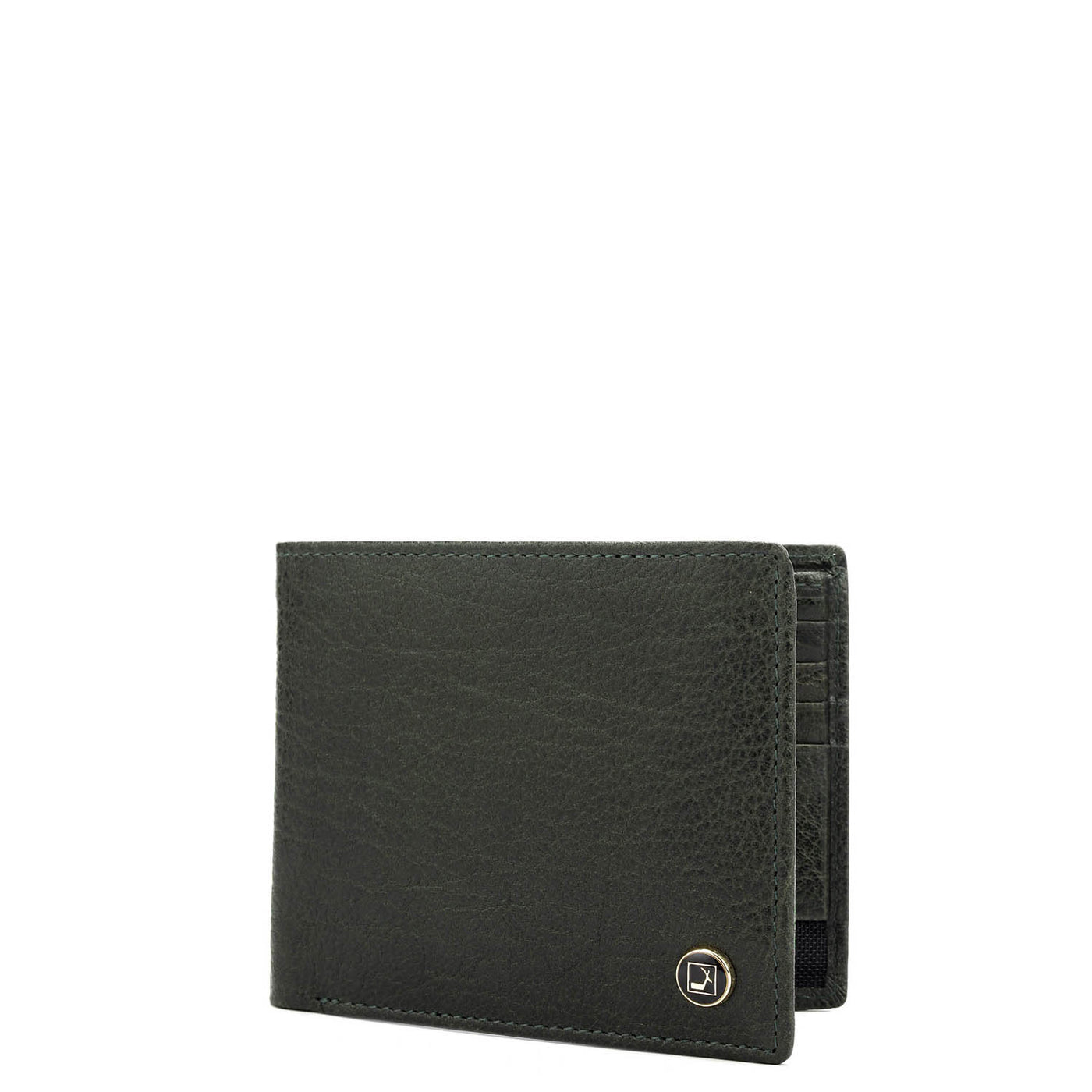 Elephant Pattern Leather Mens Wallet - Green