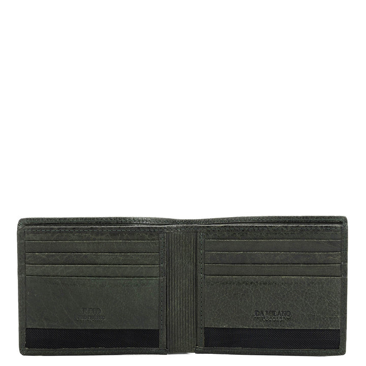 Green Bifold Leather Mens Wallet