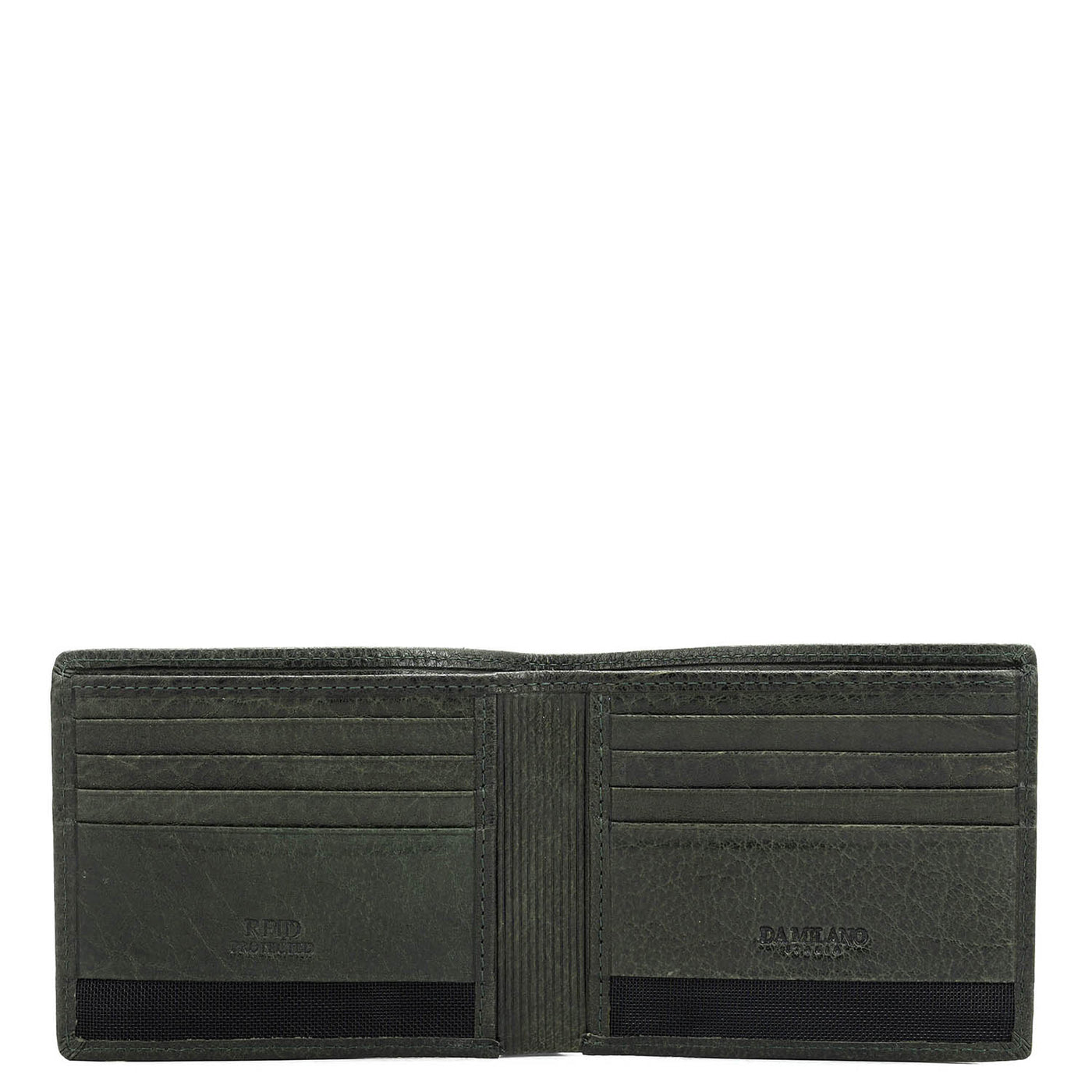 Elephant Pattern Leather Mens Wallet - Green