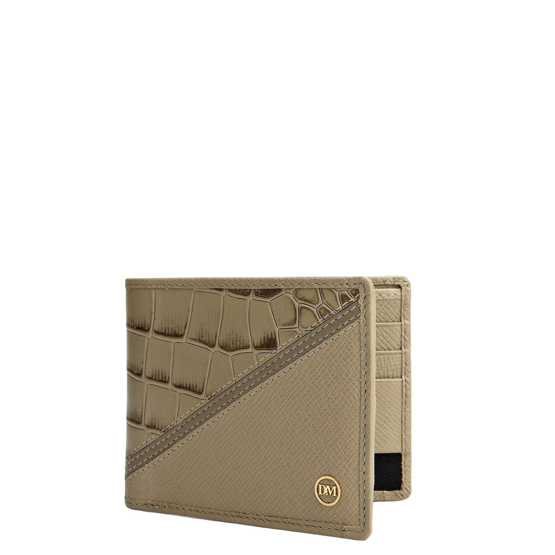 Stone Grey Bifold Leather Mens Wallet