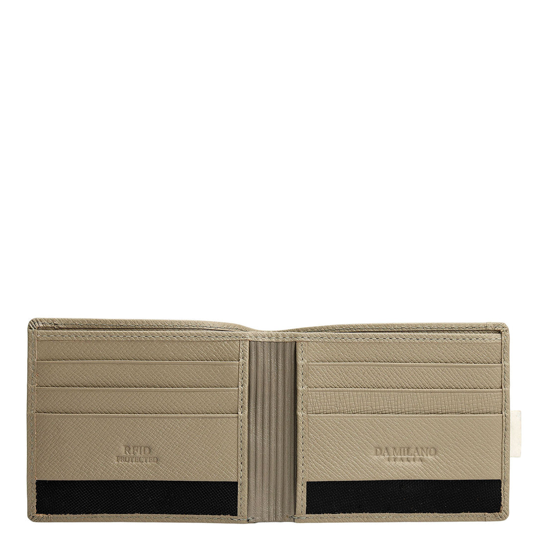 Stone Grey Bifold Leather Mens Wallet