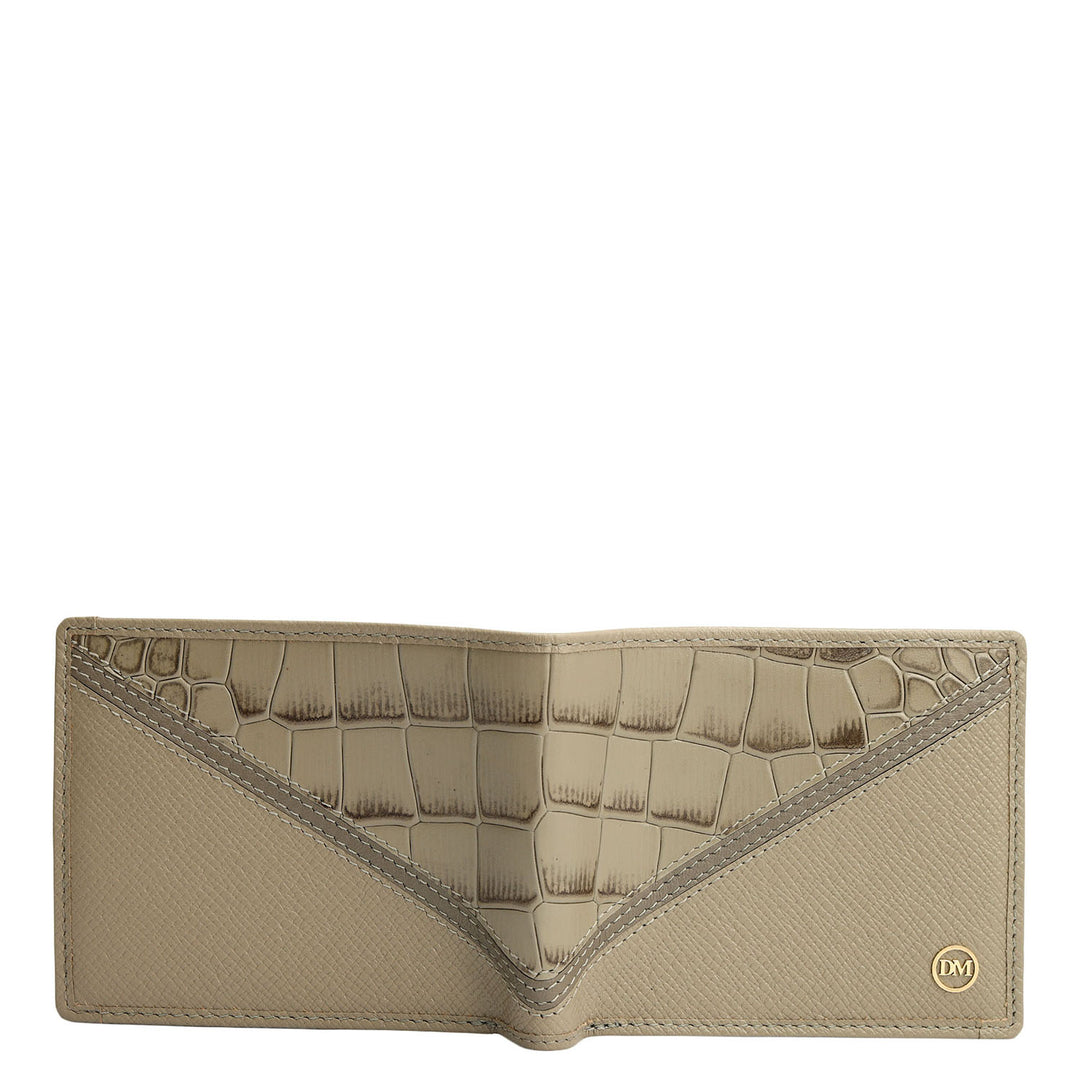 Stone Grey Bifold Leather Mens Wallet