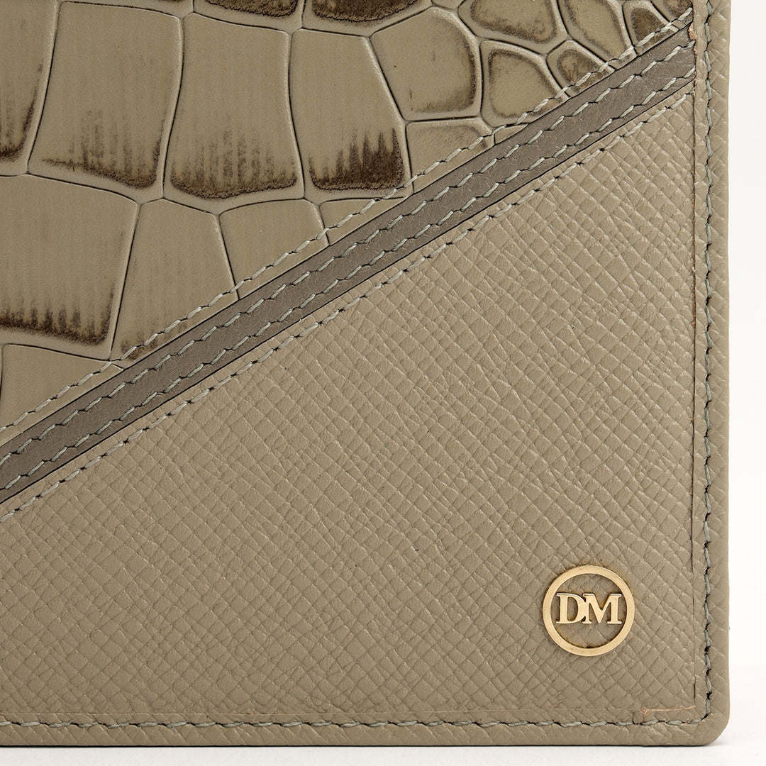 Stone Grey Bifold Leather Mens Wallet