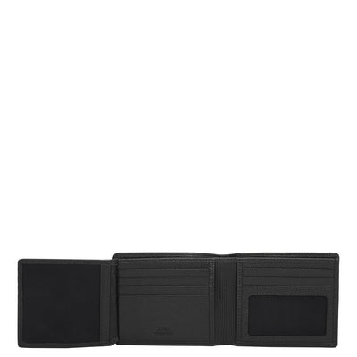 Black Bifold Leather Mens Wallet