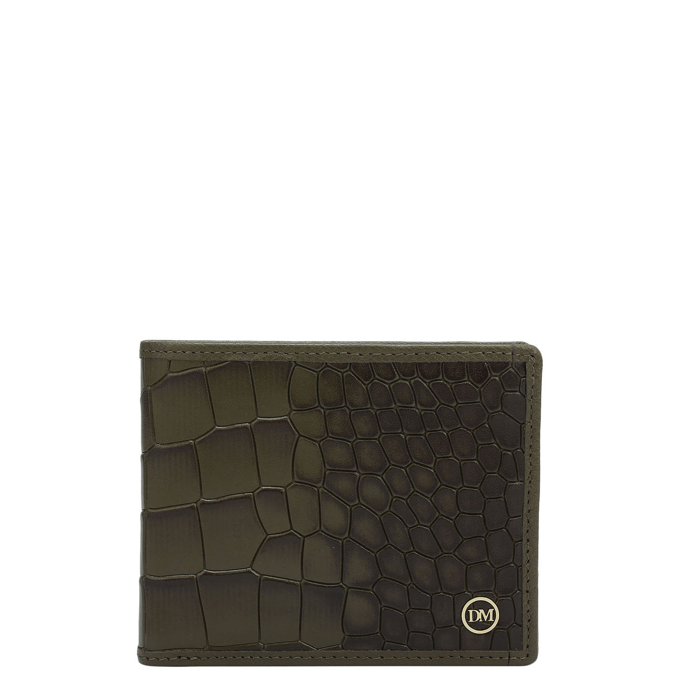 Military Green Bifold Leather Mens Wallet